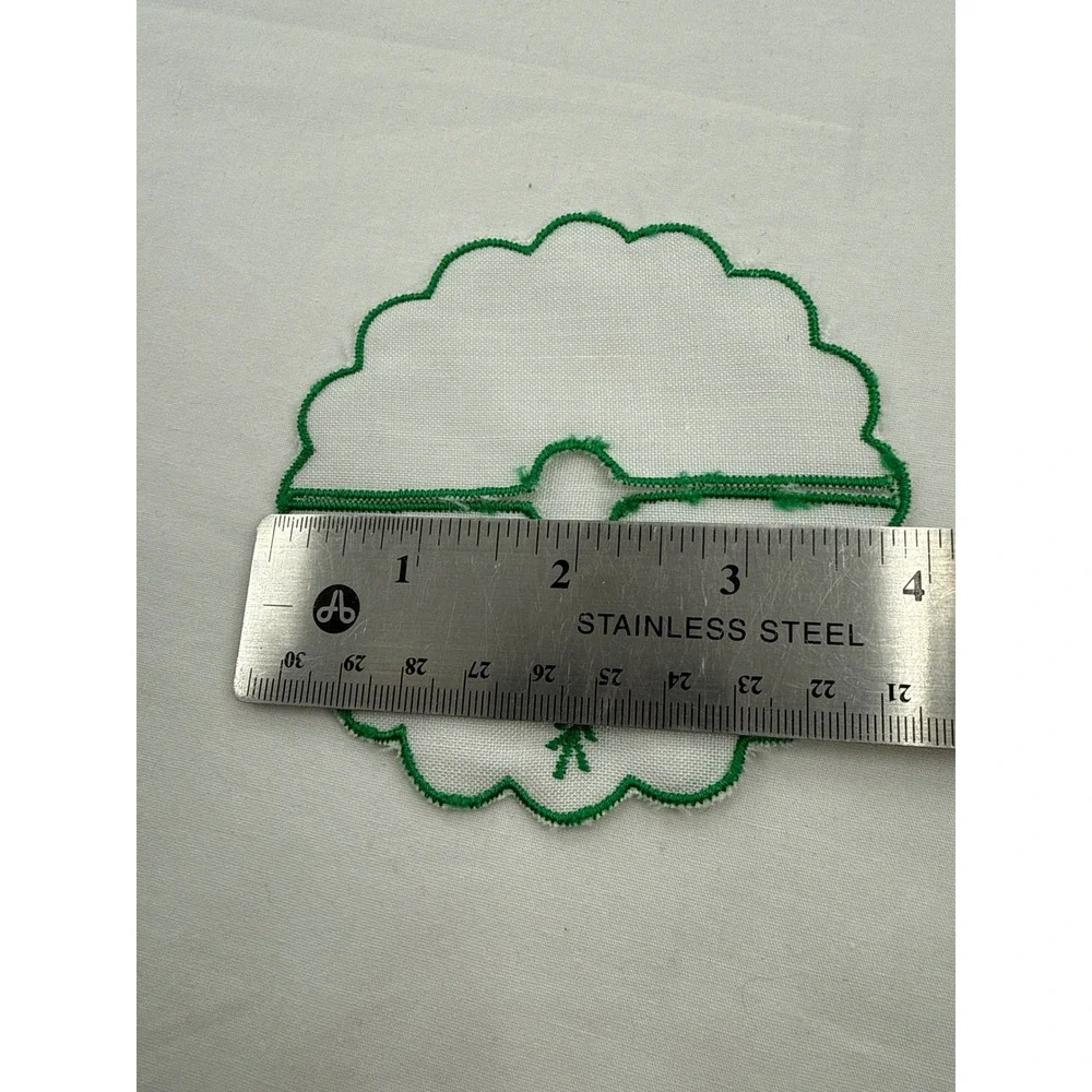 Tablecloth‎ Placemat Napkin Coaster Poinsettia Christmas Embroidered Scallop